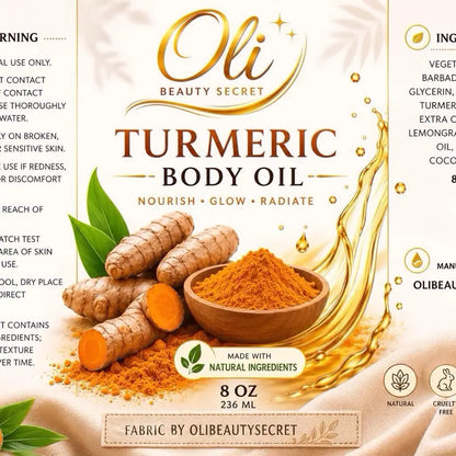Oli Beauty Secret Turmeric Body Oil – 8 Oz Nourishing Body Care Oil